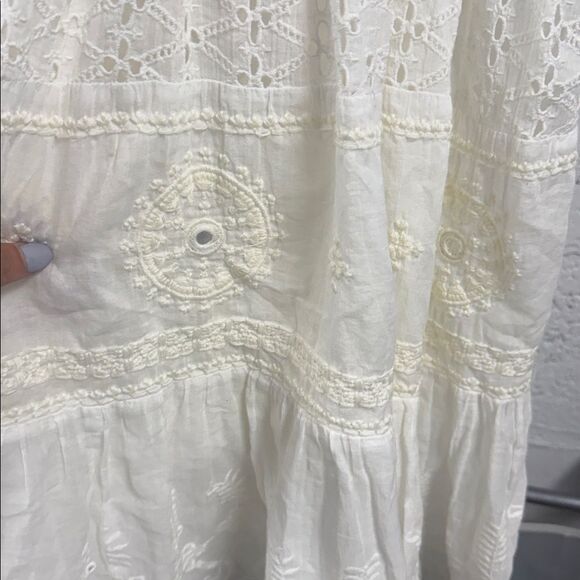 Cute Cream Off White Summer Lace Dress - Spaghetti Strap Size Medium - Picture 2 of 4